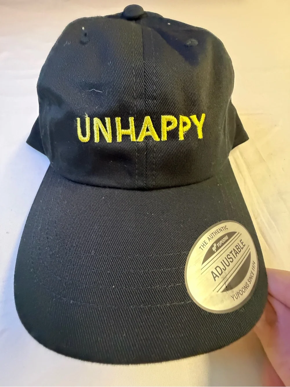 Unhappy Embroidered  Cap - Black